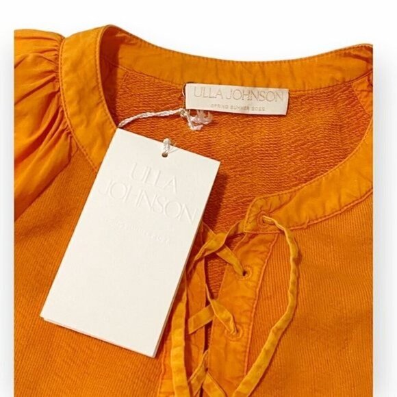 Ulla Johnson James bell-sleeve cotton top in marigold, Size S, New with tag - Picture 11 of 14